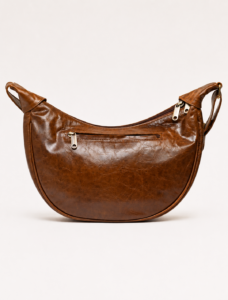 Crescent Brown Leather Hobo Bag | Half Moon Shoulder Bag