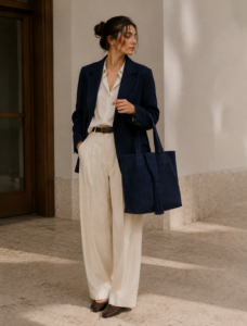 Large Navy Blue Suede Tote Bag | Tassel Shoulder Bag