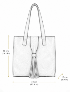 Large Navy Blue Suede Tote Bag | Tassel Shoulder Bag