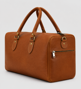 Heritage Cognac Leather Duffel Bag | Premium Oversized Weekender Travel Bag